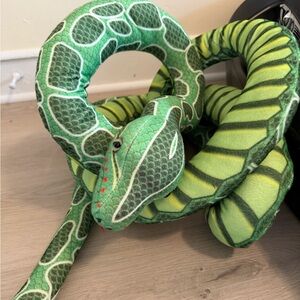 Extra Long Green Plush Snake Toy